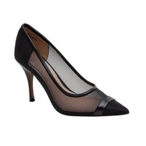 Linea Paolo Womens Mesh And Nappa Illusion Cap Toe High Heel Stiletto Pumps